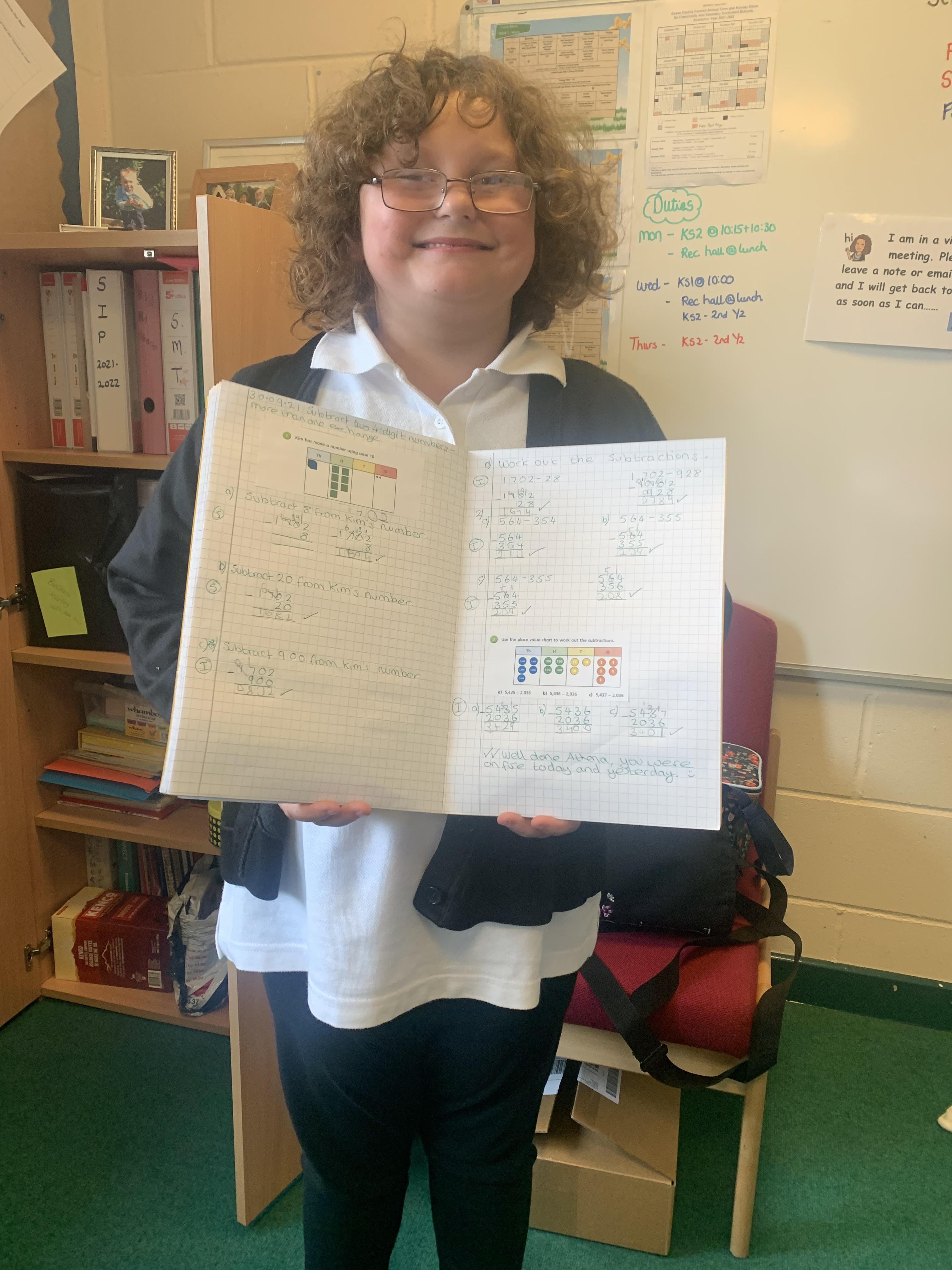Athen has wooed Miss Rout on her Maths skills this week.