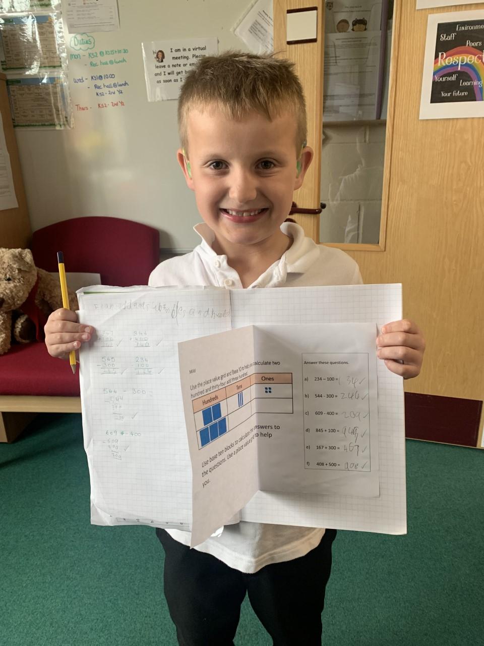 Wow Harry - some super Maths work