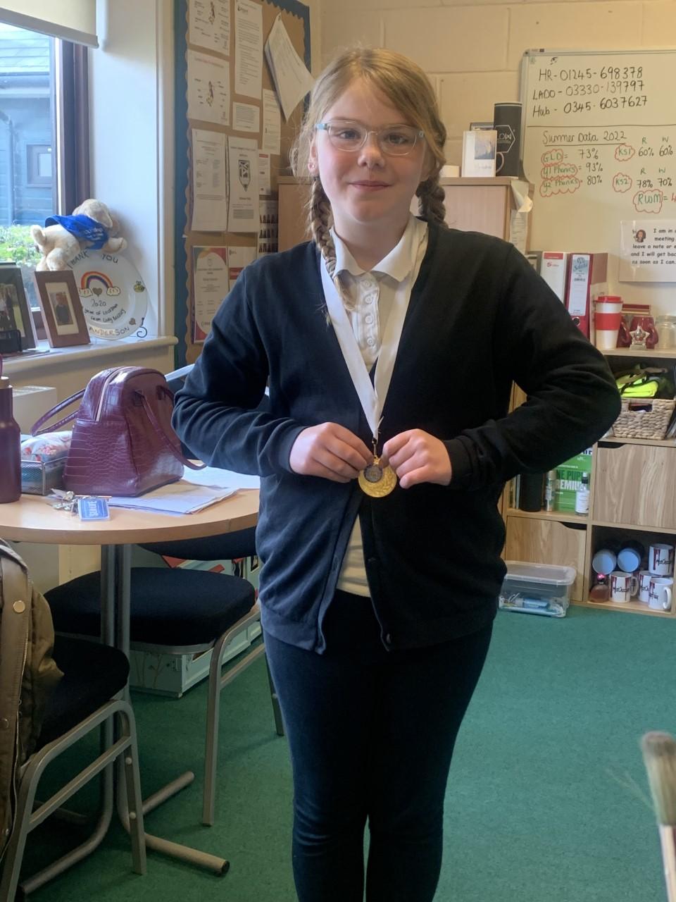 Well done on winning your medal at last week's dance competition!