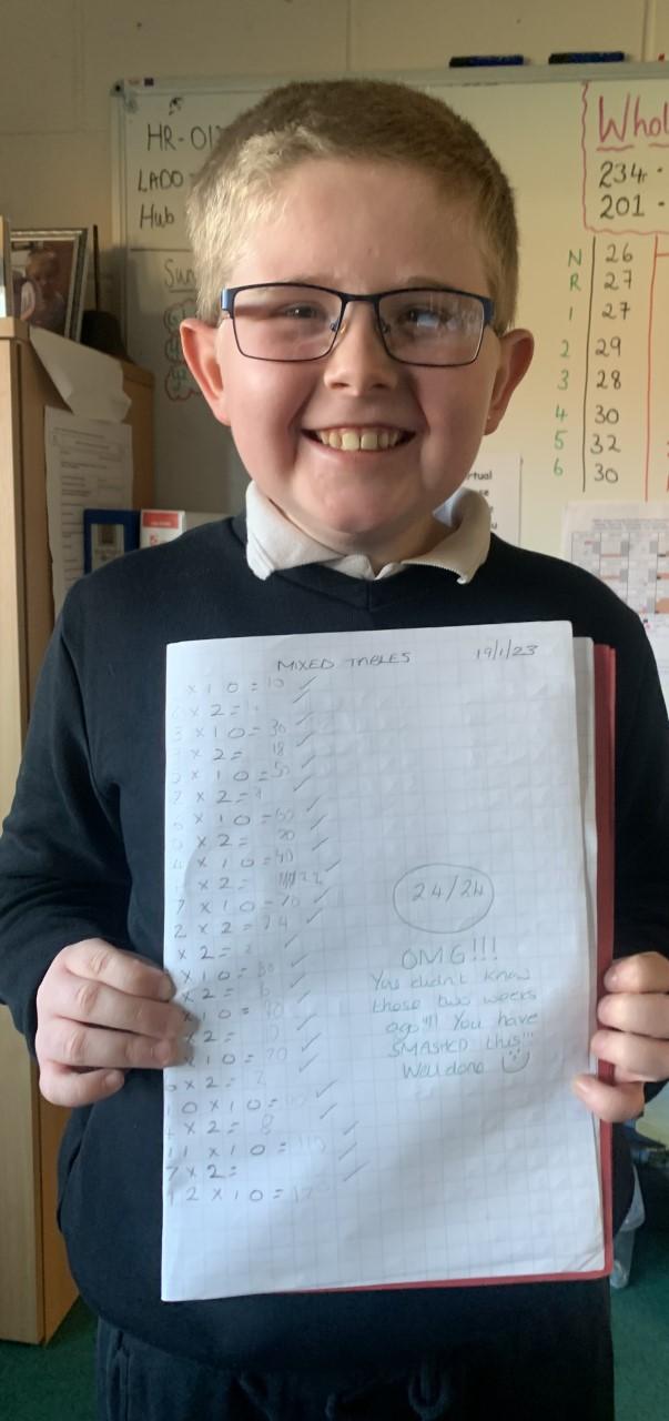 Well done, Jayden for some super timestables
