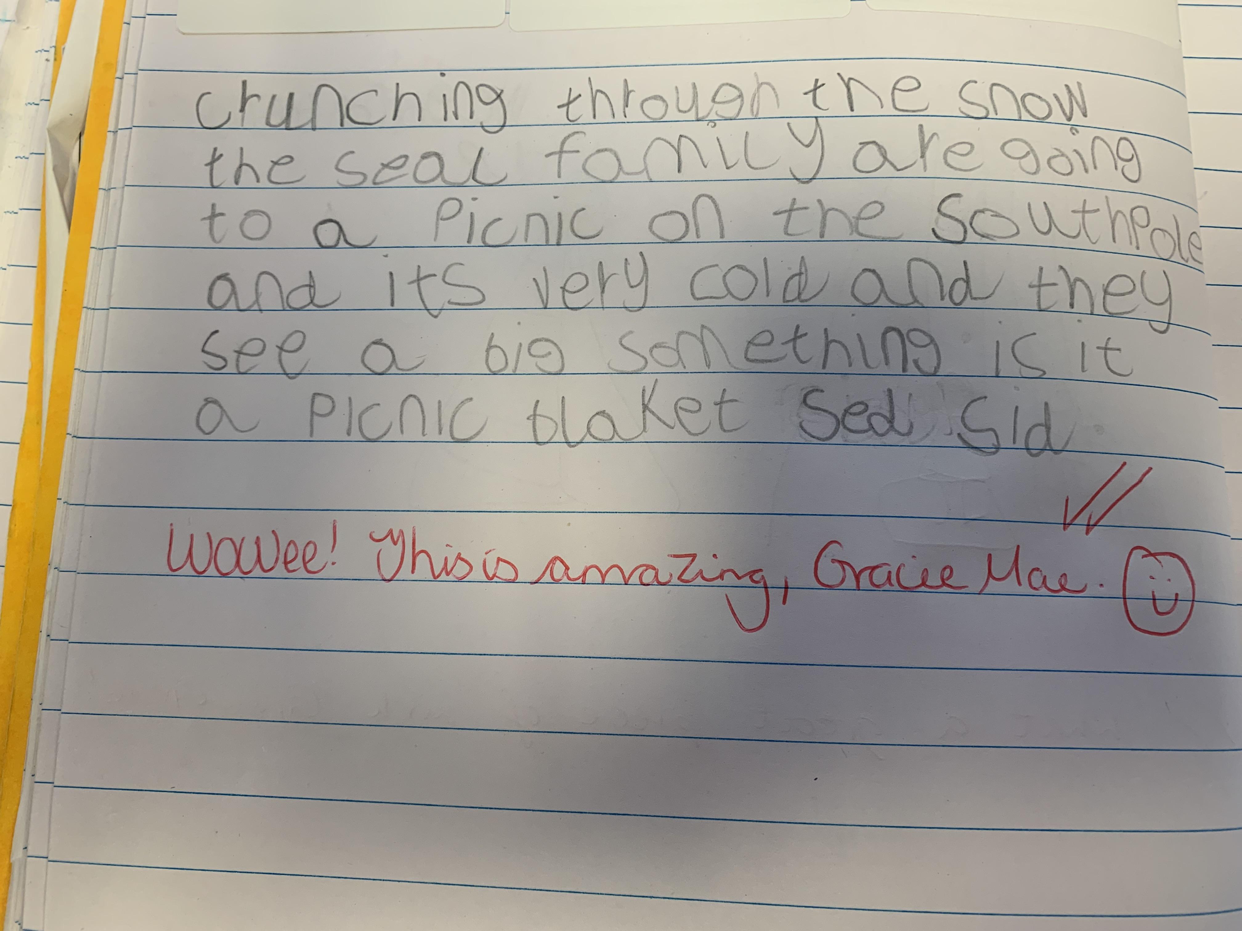 Gracie Mae- this is amazing story writing.. So proud of you