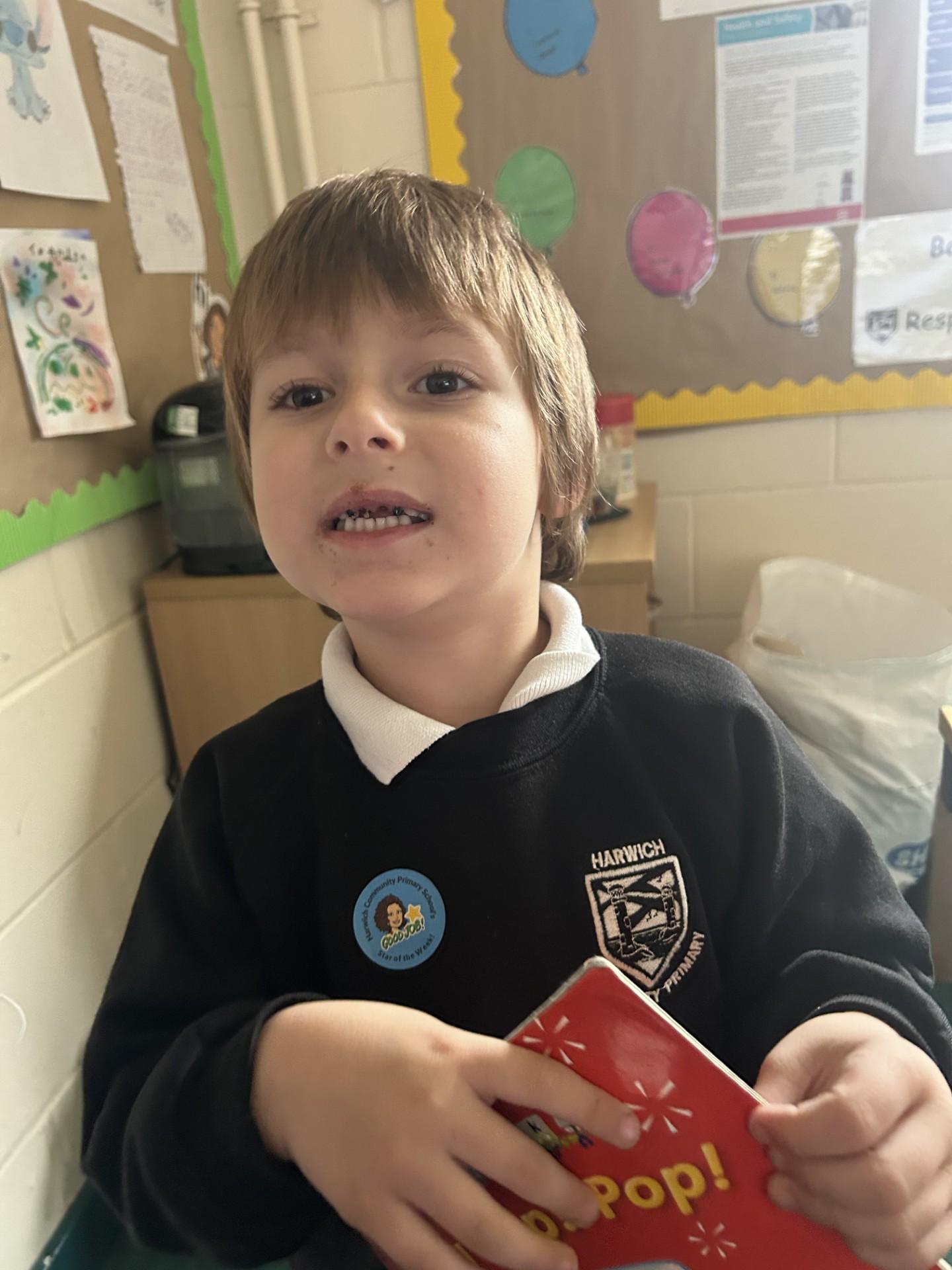 Riley is now able to sound out and blend the title of his new reading book. Super proud!