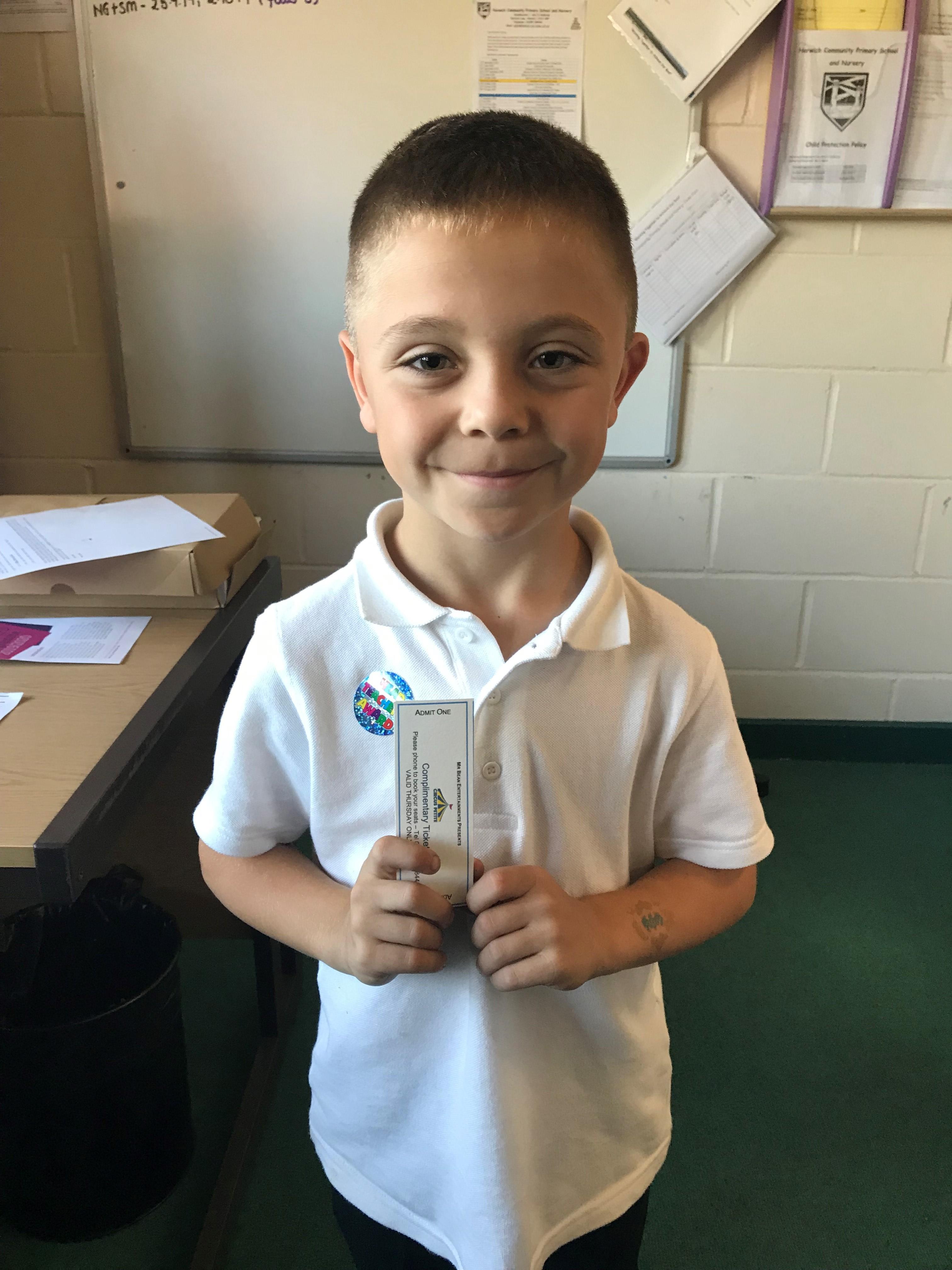 Harley worked hard with base 10 today in Maths!