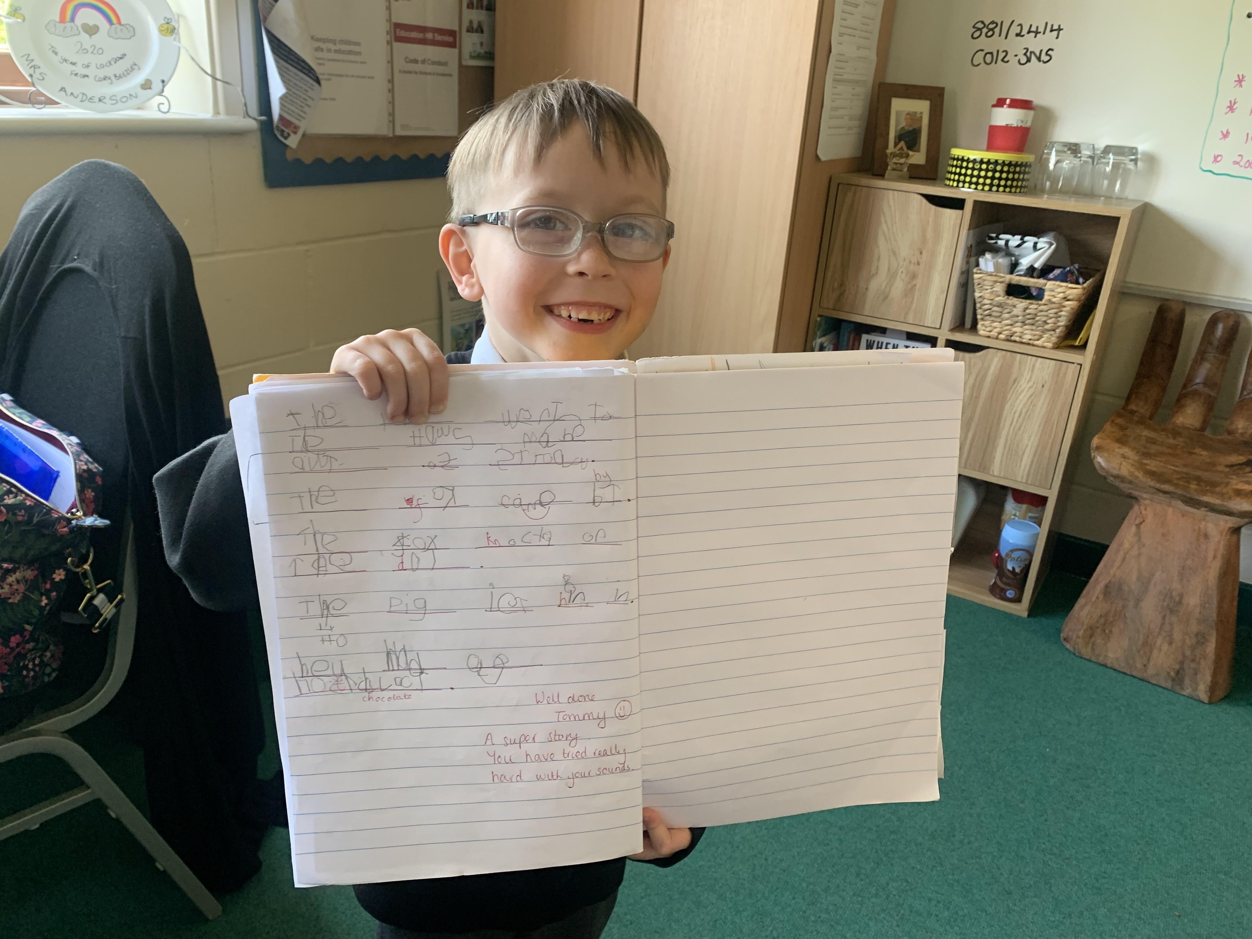 Well done, Tommy. You have used your phonics to help write your own fairy tale!