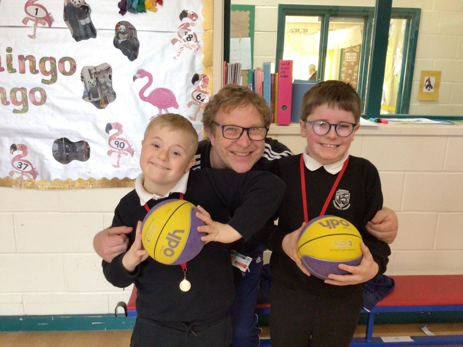 Well done to Bobby and Daniel for being our basketball buddies!