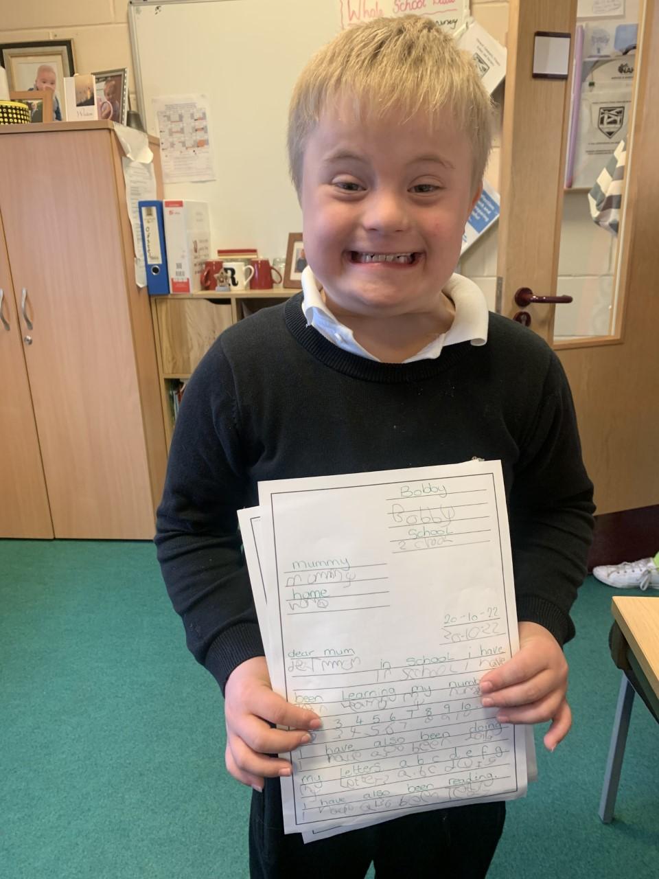 Bobby did some amazing writing today! So proud!
